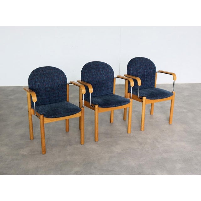Metal Vintage Armchair from Kinnarps, Sweden, 1980s, Set of 3 For Sale - Image 7 of 8