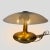 This mid-century lamp features a blown glass shade on a brass base with 3 bulb sockets. It was designed by Paolo Venini....