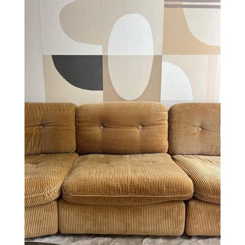 Late 20th Century Modular Corduroy Sofa, 1970s, Set of 4 For Sale - Image 5 of 6