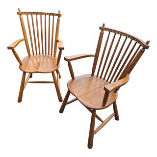 Dutch Oak Dining Armchairs from De Ster Geldermalsen, Netherlands, 1960s, Set of 2 For Sale