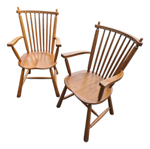 Dutch Oak Dining Armchairs from De Ster Geldermalsen, Netherlands, 1960s, Set of 2