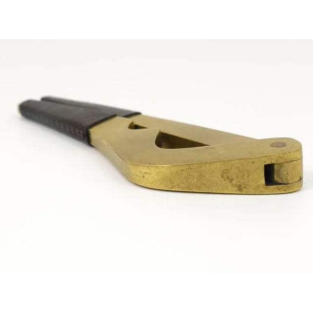1950s Mid-Century Brass and Leather Nutcracker attributed to Carl Auböck, Austria, 1950s For Sale - Image 5 of 9