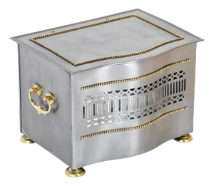 Regency Style Brushed Steel and Brass Tinder Box
