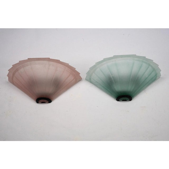 1980s Italian Sconces in Thick Pink and Green Murano Glass by De Majo, 1980s, Set of 2 For Sale - Image 5 of 10
