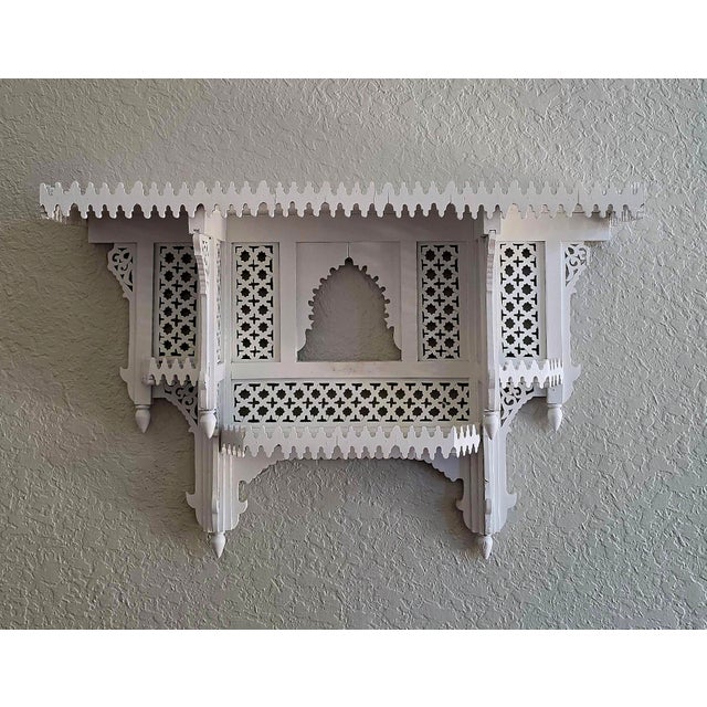 2020s Moroccan Handcrafted Wall Shelf, White 2 For Sale - Image 5 of 10
