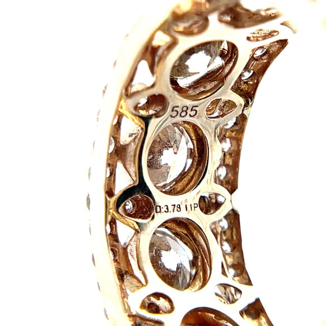 One of a Kind 14k Yellow Gold 5.08 Carat Weight Diamond Eternity Style Band Ring, Size 7.5 For Sale - Image 10 of 11