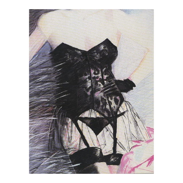 1984 Vintage French Fashion Art Lingerie Print For Sale