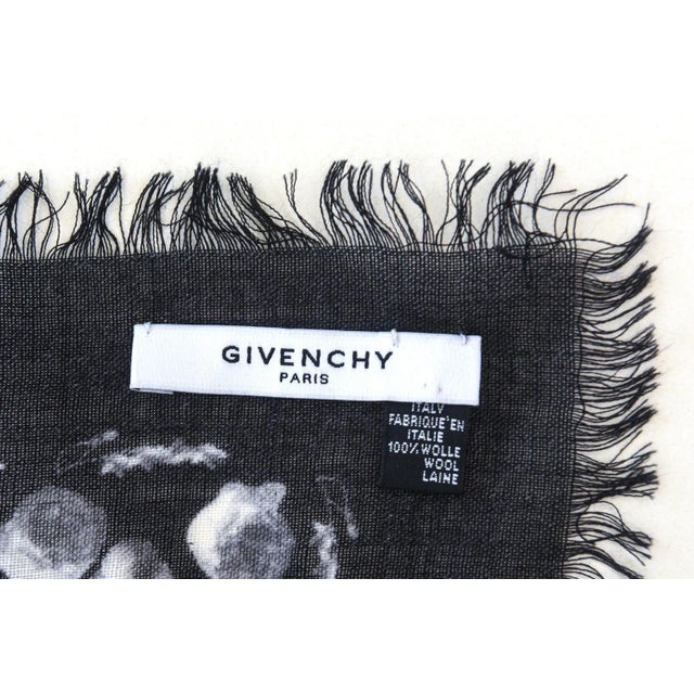 Vintage Givenchy Light Wool Nautical Large Square Scarf or Shawl, Red, Black, White For Sale - Image 9 of 9