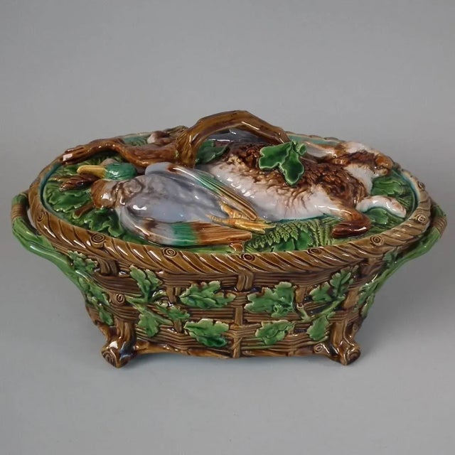 Antique Minton Majolica Mallard Game Pie Dish and Cover For Sale - Image 13 of 13