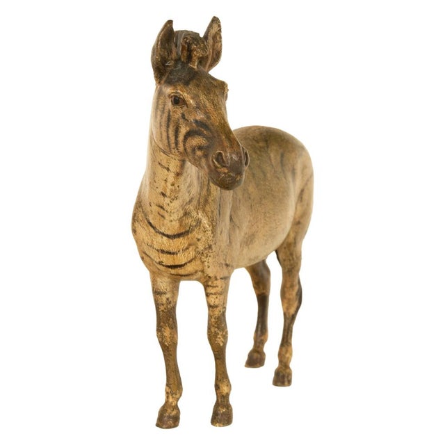 Antique Austrian Franz Bergman Cold Painted Bronze Zebra Quagga Sculpture Statue For Sale - Image 4 of 14