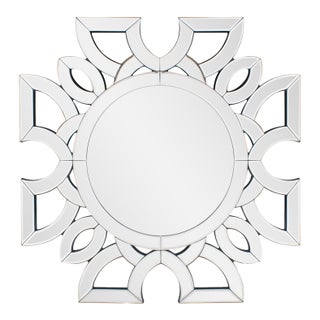 Eduina Symmetrical Cut Pattern Wall Mirror For Sale
