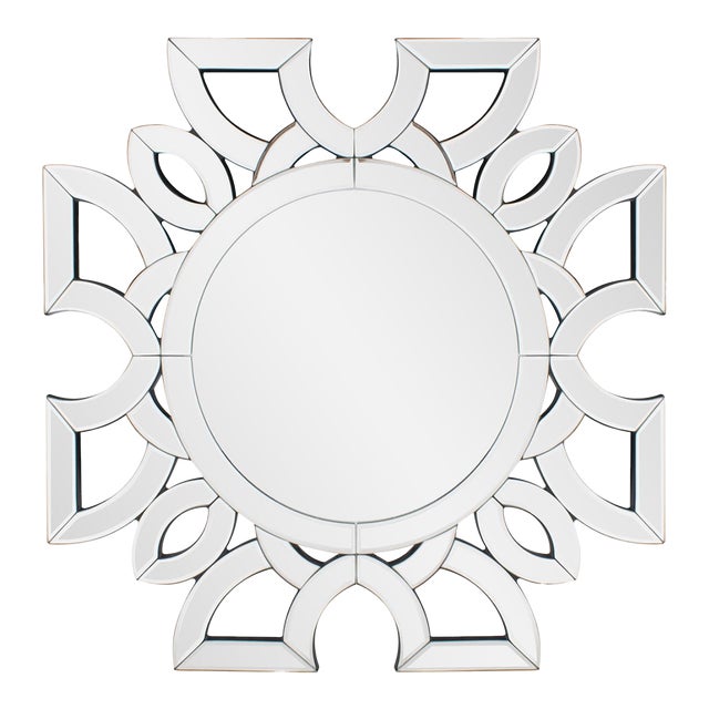 Eduina Symmetrical Cut Pattern Wall Mirror For Sale