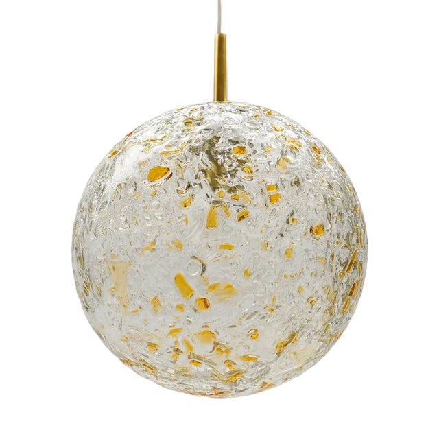 Mid-Century Modern Glass Ball Pendant Lamp by Doria Leuchten, Germany, 1960s For Sale