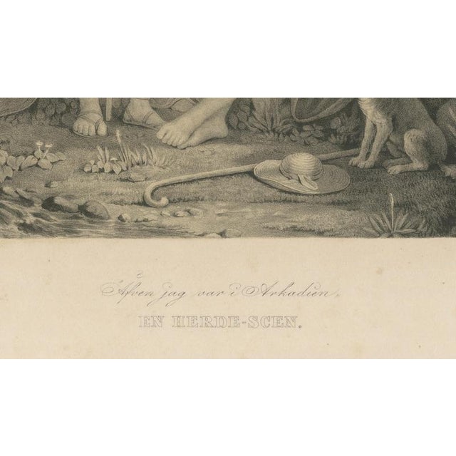 Paper After Pehr Wickenberg, Arcadian Shepherd Scene, 1850, Lithograph For Sale - Image 7 of 9