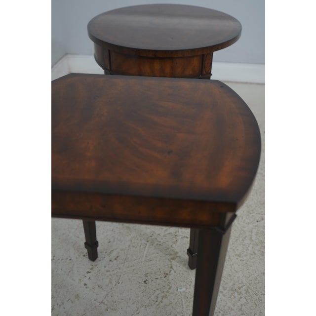 Maitland Smith Oval Pair of Nesting Tables For Sale - Image 11 of 14