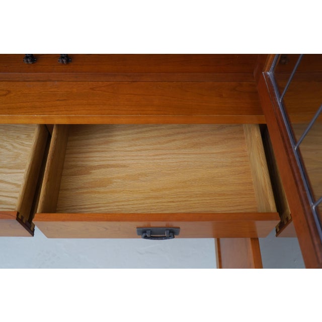 2000 - 2009 Stickley Cherry Mission Style China Cabinet For Sale - Image 5 of 18