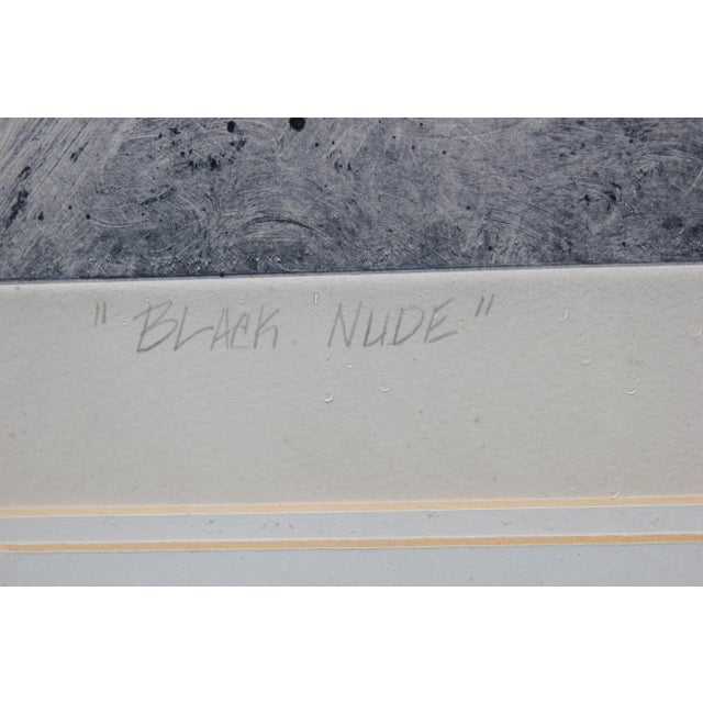 Early 21st Century "Black Nude" Minimal Figurative Black and White Abstract Monotype Print, 21st Century For Sale - Image 5 of 7