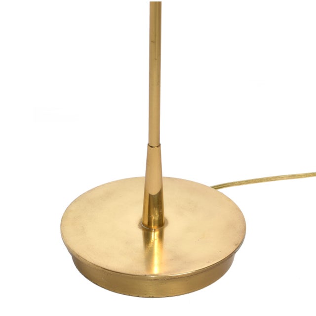 Vintage Maison Jansen Style Mid-Century Modern Patinated Brass Steel Floor Lamp For Sale In Miami - Image 6 of 15