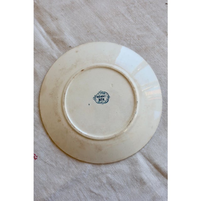 Antique Ironstone Dinner Plate from Boch Frères Keramis, 1890s For Sale - Image 6 of 9