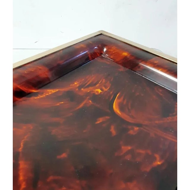 Tray in Faux Tortoise Acrylic Glass, Italy, 1970s For Sale - Image 9 of 10