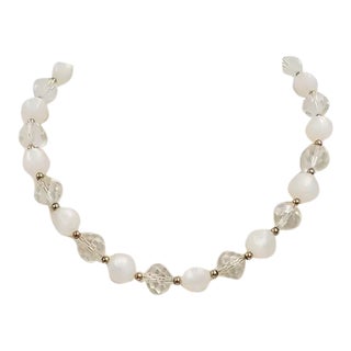 Vintage 1960s Signed Napier Moonglow Beaded Necklace For Sale