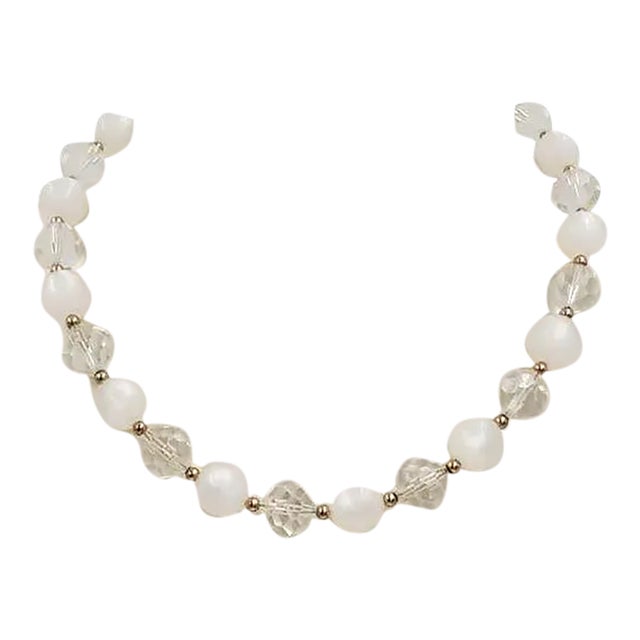 Vintage 1960s Signed Napier Moonglow Beaded Necklace For Sale