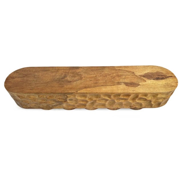 Contemporary Vintage Katanga Wood Dimple Bench For Sale - Image 3 of 11