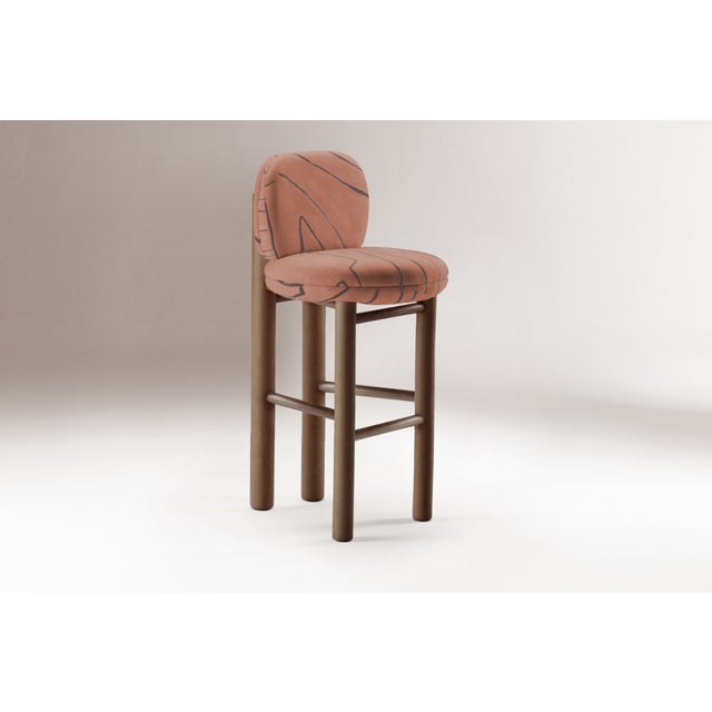 Beige Aimi Bar Chair by Dooq Details For Sale - Image 8 of 9