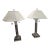 1970s Concord Simone Taupe Marble Crystal Column Table Lamps, 2 Lights Lucite Base - a Pair For Sale
