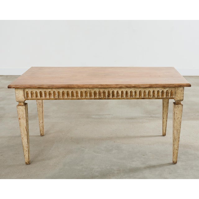 Lacquered Neoclassical Style Desk or Library Writing Table For Sale - Image 12 of 12
