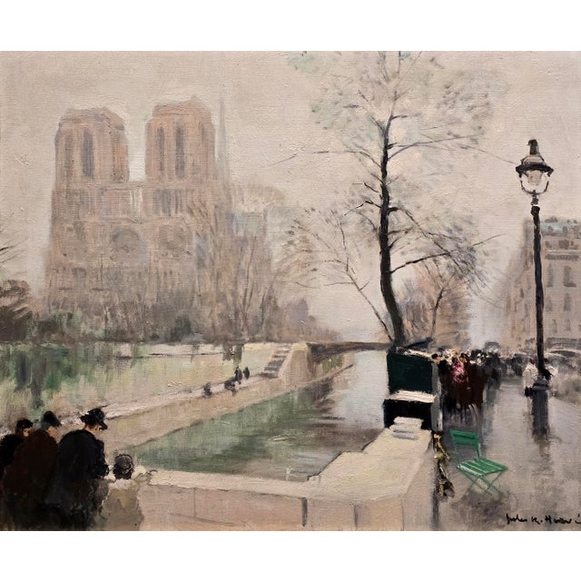 Jules René Hervé - 1930s View of Notre Dame - Oil Painting For Sale - Image 4 of 11