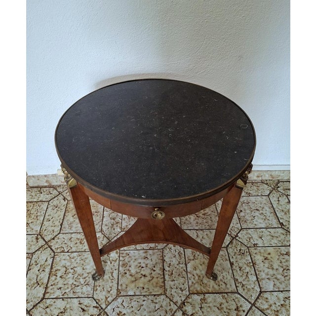 Early 19th Century Empire Mahogany Pedestal Table with Black Marble Top and Gilt Bronze Mounts For Sale - Image 6 of 8