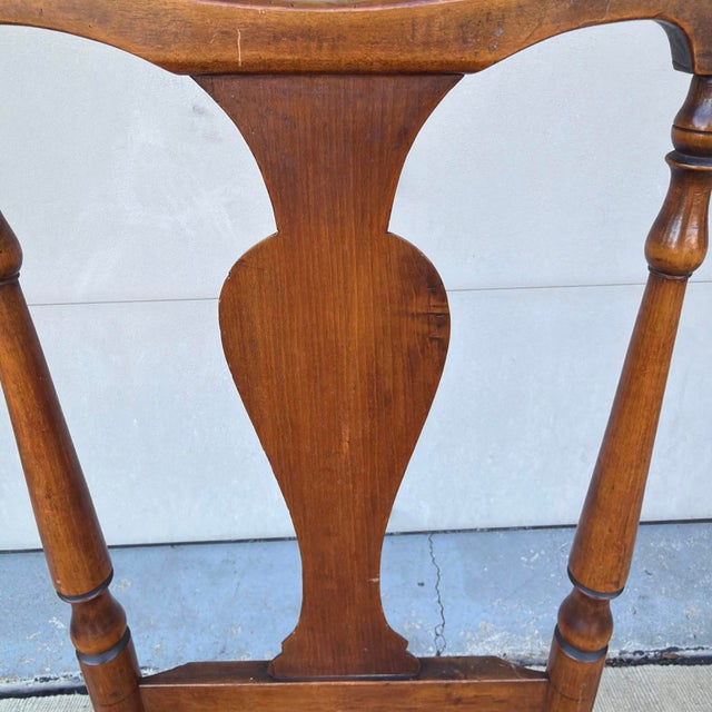 Antique Hudson Valley of New York, Queen Anne Turned Side Chair With Rush Seat, 18th Century For Sale - Image 14 of 18