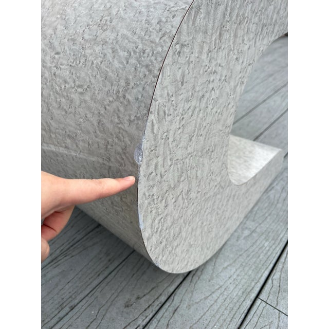 Pierre Cardin 1980 Grey Laminate End Table Style After Pierre Cardin For Sale - Image 4 of 11