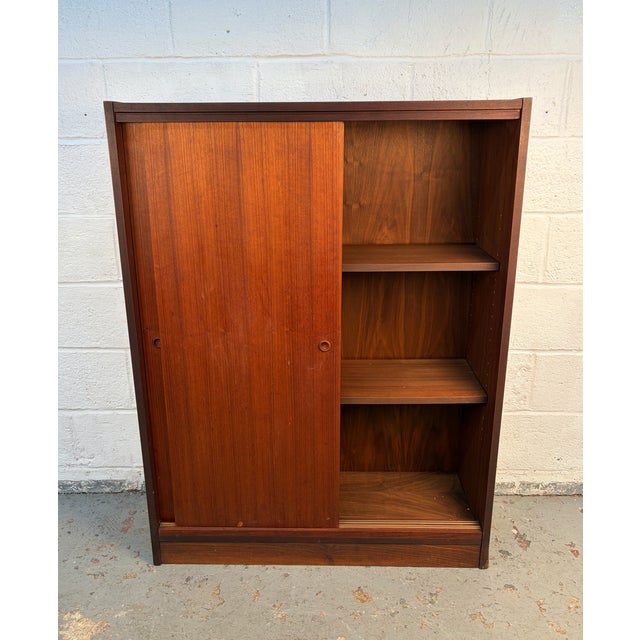Wood Mid 20th Century Modern Danish Rosewood Sliding Door Cabinet For Sale - Image 7 of 13