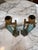 1970s Fontana Arte Style Brass and Blue Glass Table Lamps - a Pair For Sale - Image 9 of 12
