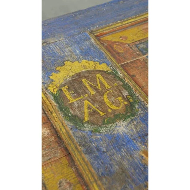 Wood Antique Bridal Chest, 1800s For Sale - Image 7 of 18