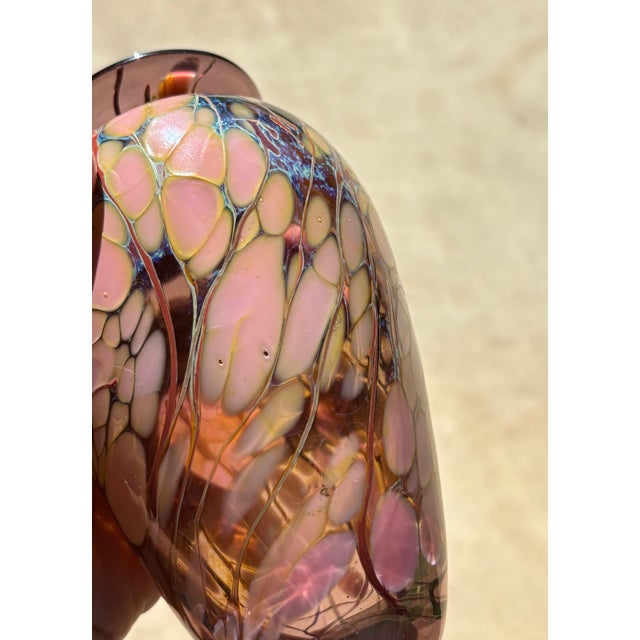 Vintage Studio Hand-Blown Art Glass Vase by Paul Bendzunas For Sale - Image 13 of 18