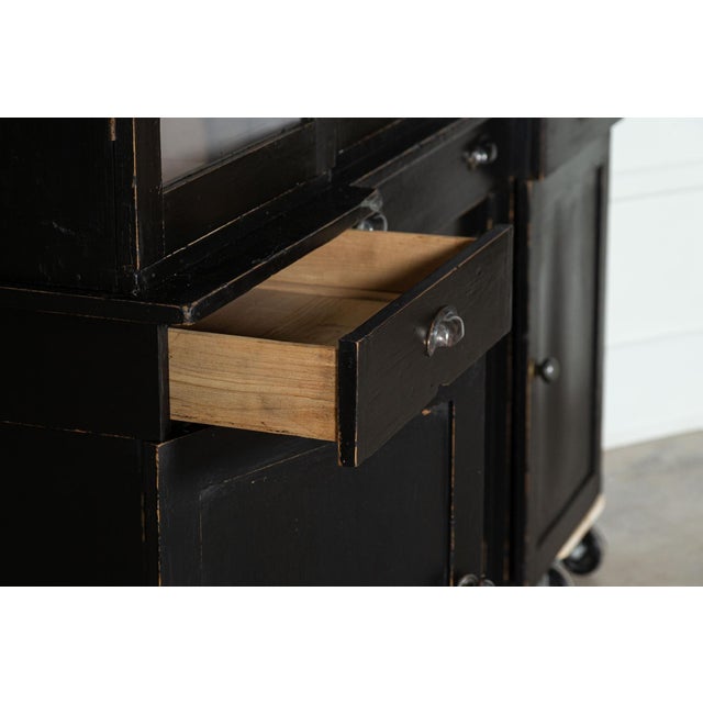 Late 19th Century 19th Century English Ebonised Pine Breakfront Housekeepers Cabinet For Sale - Image 5 of 14