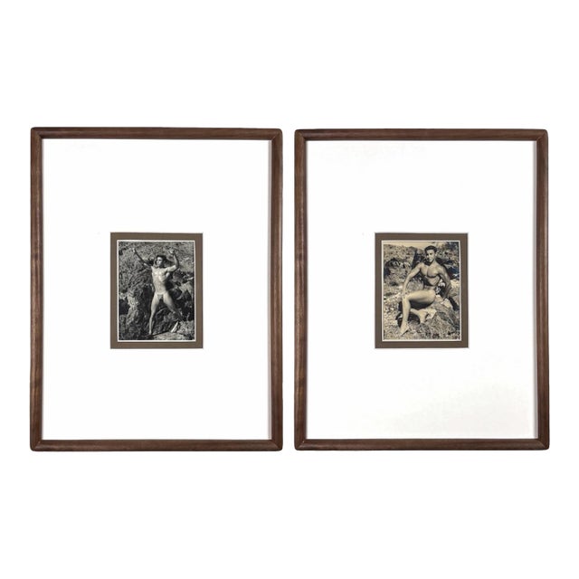 1951 Bruce of Los Angeles Original Vintage Male Physique Photographs | Framed Pair, Queer Visual Culture For Sale