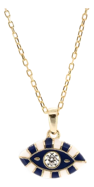 Evil Eye Design Enamel Pendant Necklace