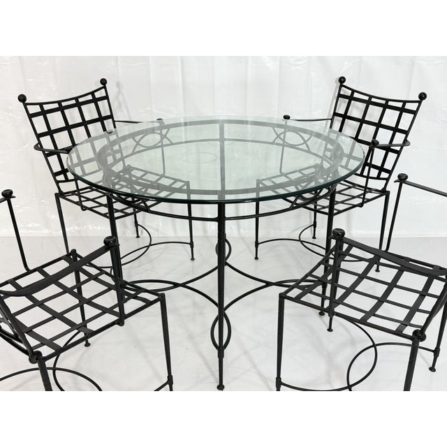 Mario Papperzini for Janus Et Cie Iron Outdoor Dining Set, Table & 4 Chairs, Attributed For Sale - Image 12 of 18