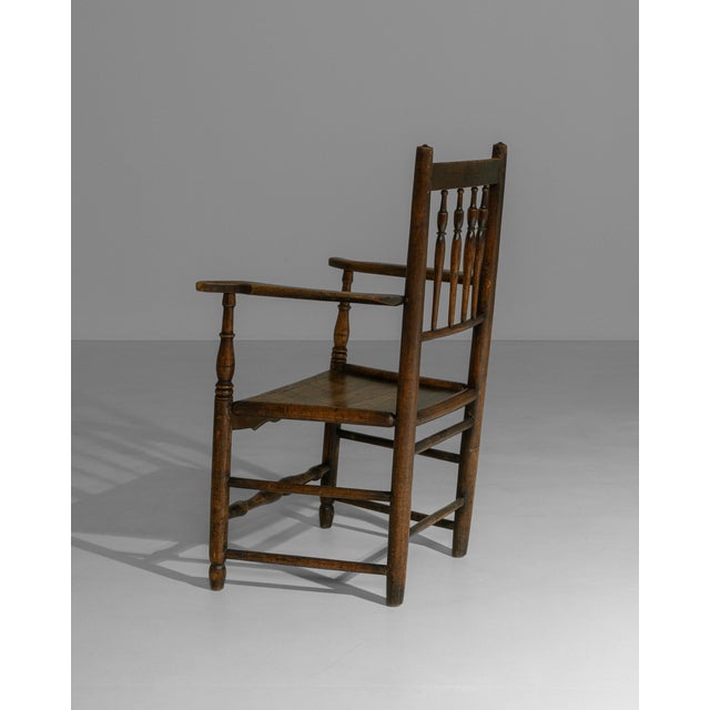 19th Century English Yorkshire Oak Spindle-Back Armchair For Sale - Image 18 of 18