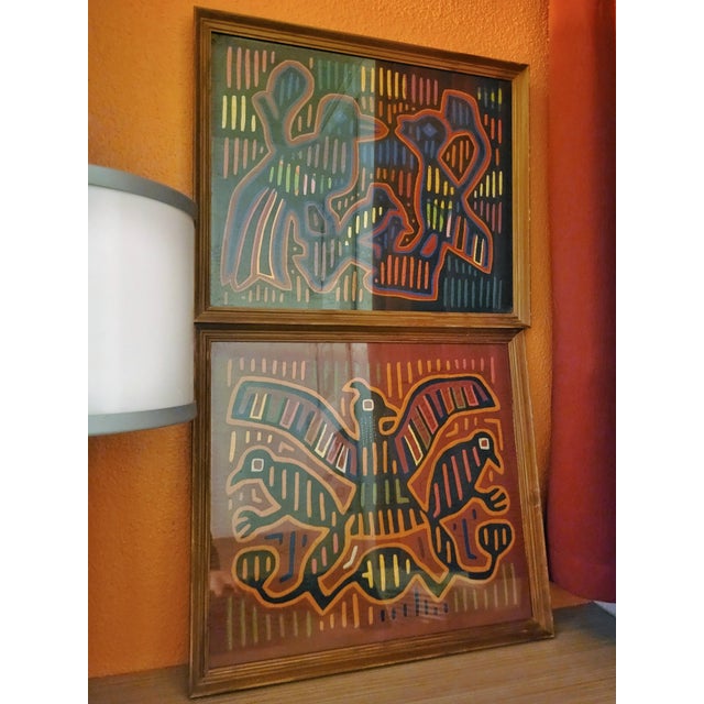 Boho Chic Framed Spring Fabric, 1960s For Sale - Image 3 of 4