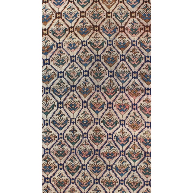 Tribal Antique Karabagh Rug With All-Over Sub-Geometric Design For Sale - Image 3 of 8