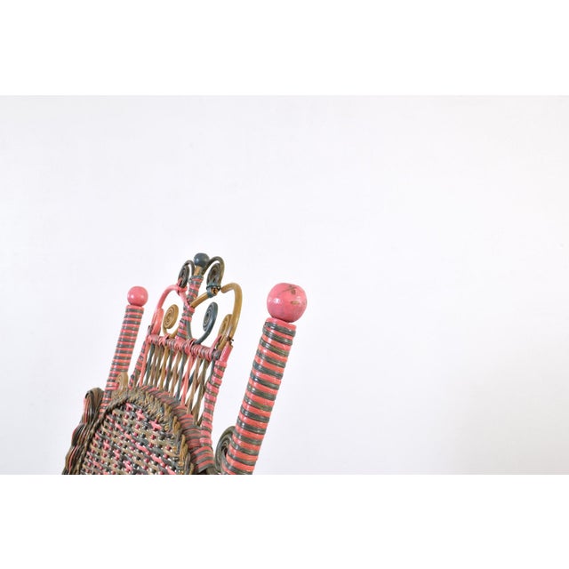 Wood American Victorian Wicker Armchair from Heywood-Wakefield, 1910s For Sale - Image 7 of 13