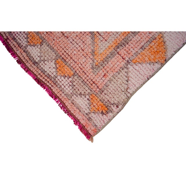 Hand-Knotted Turkish Runner Rug . Low Pile Hallway Kitchen Decor - 3′ × 12′3″ For Sale - Image 13 of 18