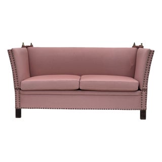 Danish Spanish Drop-Arm Two-Seater Sofa with Wool Upholstery, 1970s For Sale