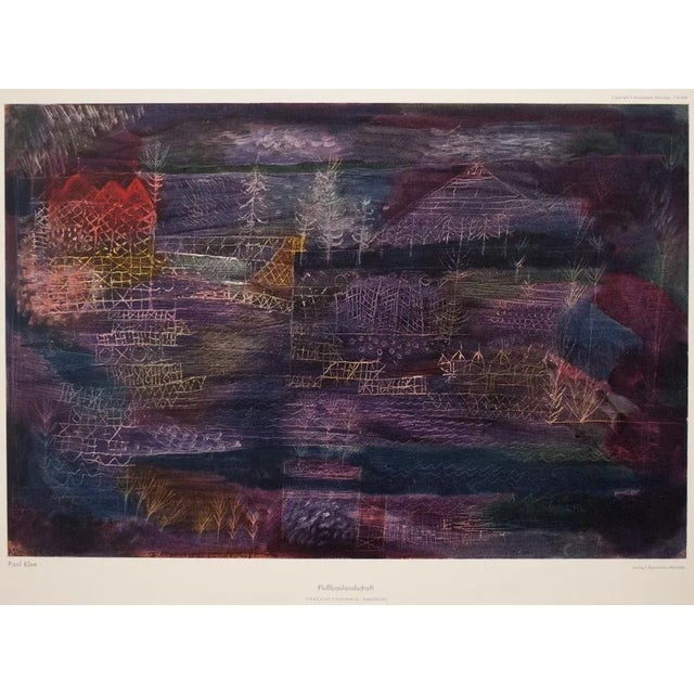 Large C. 1960s After Paul Klee, River Landscape Limited Edition Offset Lithograph From München For Sale - Image 11 of 12