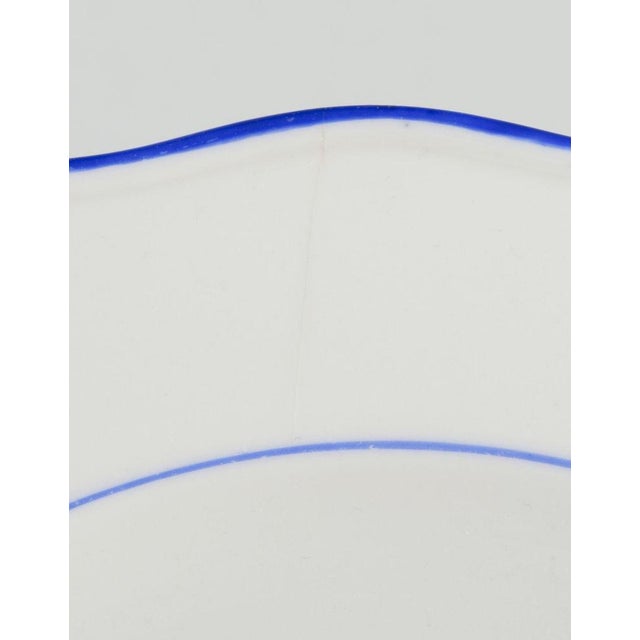 Dinner Plates in White Porcelain with Blue Rim fron Meissen, Germany, Set of 4 For Sale - Image 5 of 8